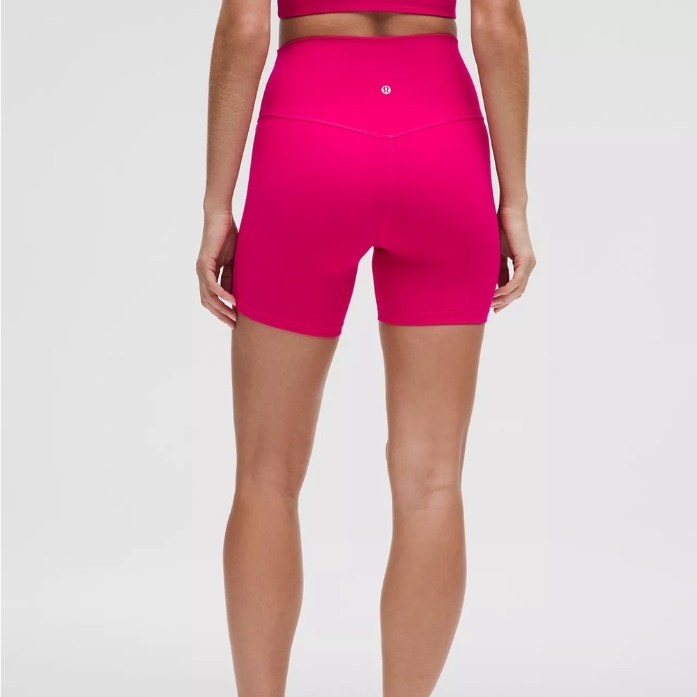 Lululemon Hot Pink Bike Shorts High-Waisted - Picture 2 of 8